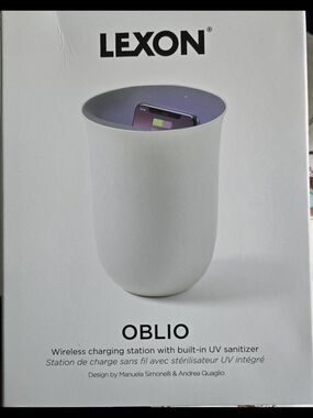 Oblio White Wireless Charging Station with UV Sanitizer NEW